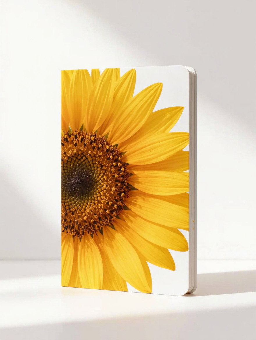 Sunflower Notebook – Floral Lined Journal for Writing, Cute Aesthetic Paper Book